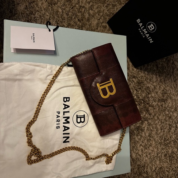 Balmain Genuine Snakeskin Wallet on Chain (Removable Chain) MSRP $1420 - Picture 2 of 7